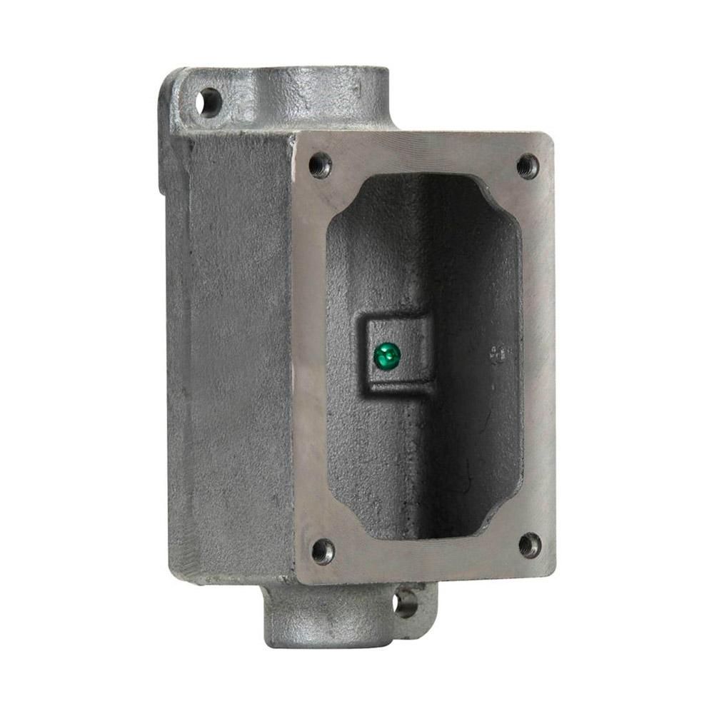 Caja rectangular para interruptor pulsador y tomacorriente 2 salidas 3/4" Clase 1 División 1 UL
