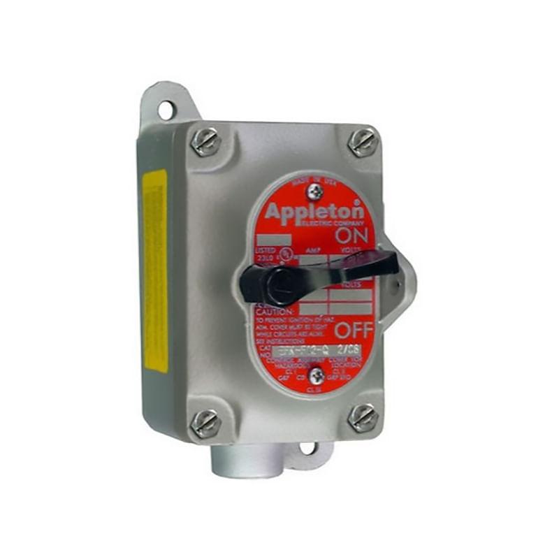 INTERRUPTOR DE PALANCA 2 POLOS 20A 120/277V A PRUEBA DE EXPLOSIÓN CON CAJA 3/4" EFS175F2 APPLETON