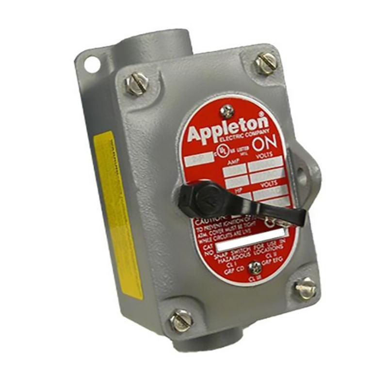 INTERRUPTOR DE CONMUTACIÓN DE 3 VÍAS 20A A PRUEBA DE EXPLOSIÓN CON CAJA PASANTE 3/4" EFSC175F3W APPLETON