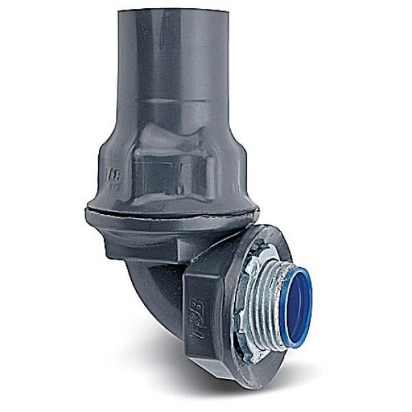 CONECTOR CURVO A 90° LIQUIDTIGHT DE HIERRO 1" NPT REVESTIDO EN PVC OCAL-BLUE