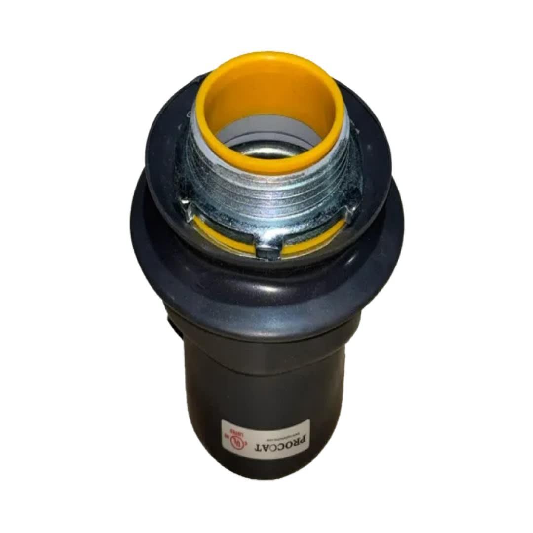 CONECTOR RECTO LIQUIDTIGHT DE HIERRO 3/4" NPT REVESTIDO EN PVC, CERTIFICACIÓN UL PROCOAT